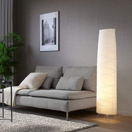 IKEA Vickleby (404.844.87) Handmade Rice Paper Shade White Floor Lamp, White 54 in. (136cm)