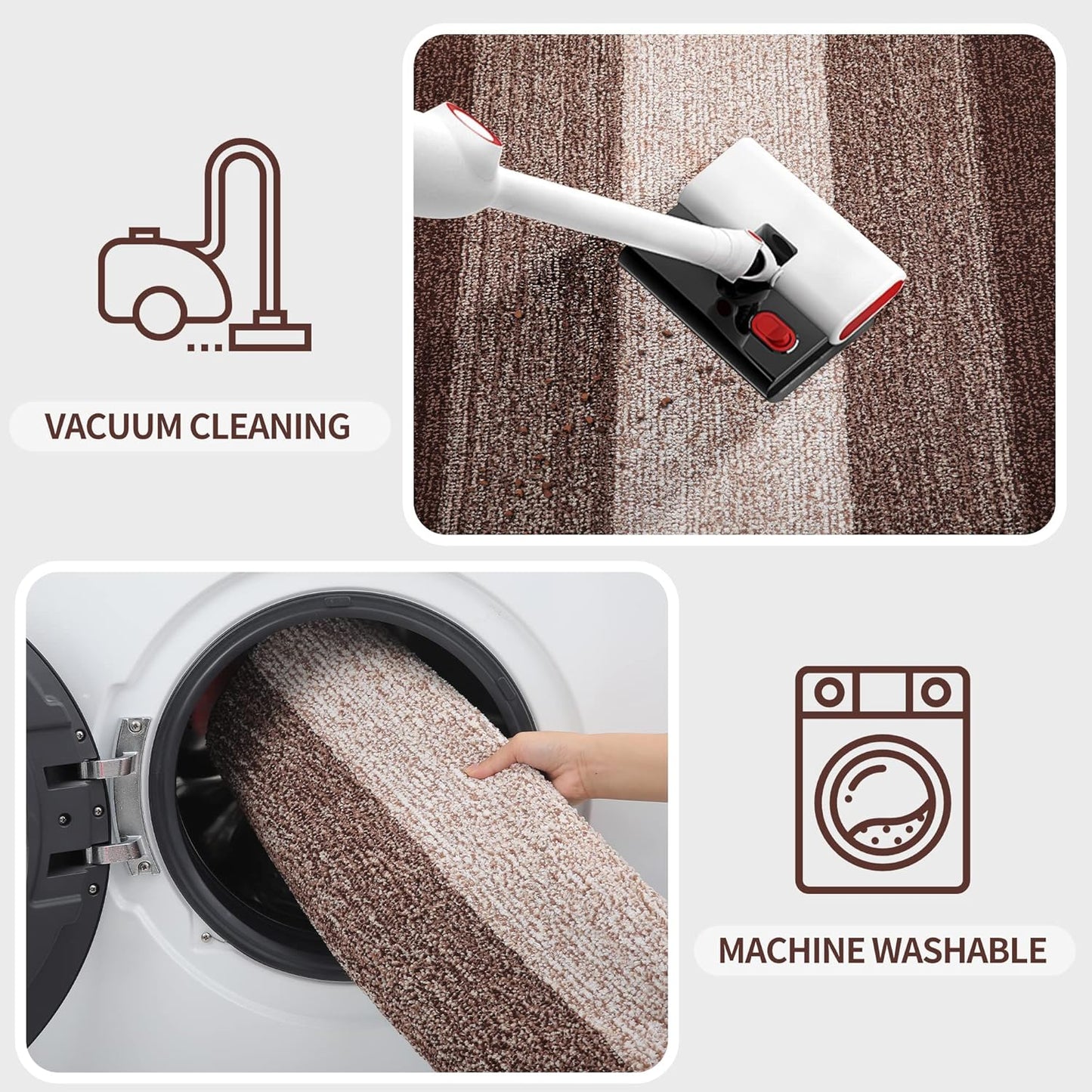 Kitinjoy Indoor Outdoor Door Mat, 32x20 Non-Slip Absorbent Dirt Trapper, Low-Profile Washable Inside Entrance Front Floor Mat, Sturdy Soft Entry Doormats for Entryway, Grey