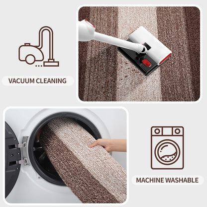 Kitinjoy Indoor Outdoor Door Mat, 32x20 Non-Slip Absorbent Dirt Trapper, Low-Profile Washable Inside Entrance Front Floor Mat, Sturdy Soft Entry Doormats for Entryway, Grey