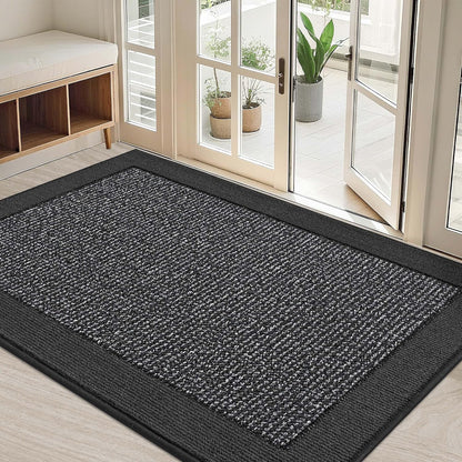 BEQHAUSE Indoor Door Mat 20" x 32", Dirt Trapper Door Mats Non-Slip Entryway Rugs Washable, Resist Dirt Absorbent Welcome Mat, Low Profile Floor Mats for Front Back Door and Entryway, Taupe