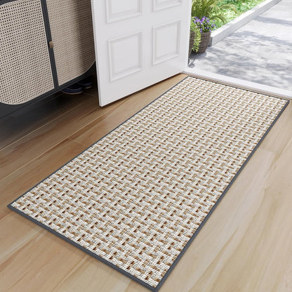 Door Mat 17"x30",Door Mat Indoor Entrance Dirt Resistant and Absorbent Non-Slip Rubber Backing Front Door Mats Washable Low-Profile Indoor Mats for Entryway, Inside Entrance Easy Clean Gray