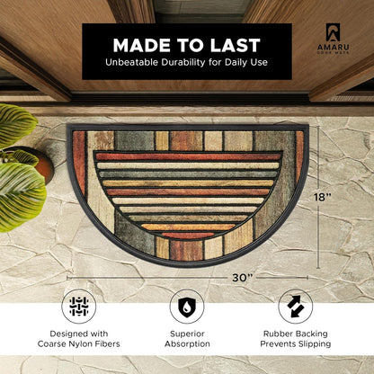 Extra Durable, Superior Absorption, Front Door Mat for Outdoor & Indoor - Welcome Mat for Entryway, Entrance, Patio, Porch - Waterproof, Non-Slip Backing, Coarse Fibers (Scales,17x29)