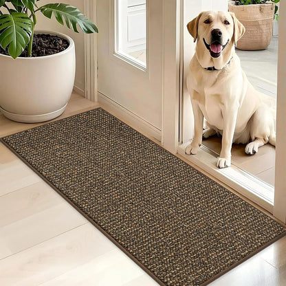 BEQHAUSE Dirt Trapper Door Mat 20" x 32", Non-Slip Washable Doormats Entrance Mat, Dirt Resistant and Absorbent Welcome Mat, Low Profile Floor Mats for Front Back Door and Entryway, Beige