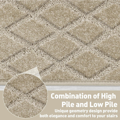PURE ERA Carpet Stair Treads Tape Free Non Slip Indoor Stair Carpet Stair Protectors Pet-Friendly Non-Slip Skid Resistant Washable Reusable 8" x 30"(2 Pieces,Black)