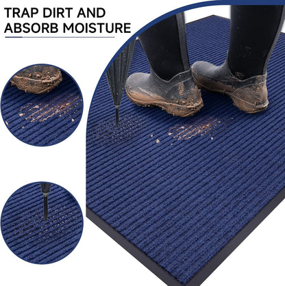 100pointONE Durable Front Door Mat, Heavy Duty Indoor Outdoor Doormat, 48” x 36” Low Profile Outdoor Mats for Home Entrance, Stain and Fade Resistant Shoe Scraper Mat, Ideal for High Traffic Area