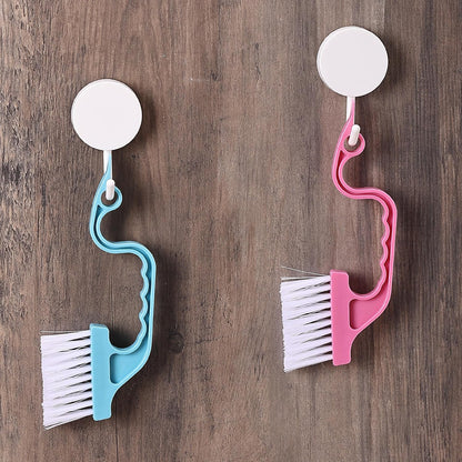 Slick- Window Track Cleaning Brush, 2 Pack, Blue Ergonomic Handle | Built-in Scraper, Multipurpose Window Track Cleaning Tool for Sliding Doors, Windows, Corners, Dust, Dirt & Narrow Gaps
