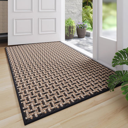 Door Mat 17"x30",Door Mat Indoor Entrance Dirt Resistant and Absorbent Non-Slip Rubber Backing Front Door Mats Washable Low-Profile Indoor Mats for Entryway, Inside Entrance Easy Clean Gray