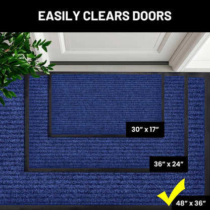 Sierra Concepts Front Door Mat Welcome Floor Mats - Entryway Indoor Outdoor Entrance Doormat, Patio, Porch, Muddy Shoe, Inside Outside Low Profile, 30x17 inches, 2-Pack Gray