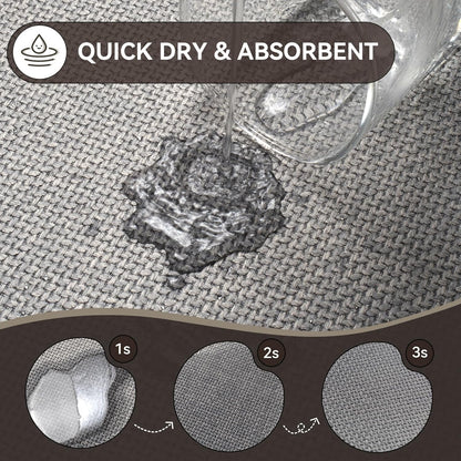 YDKGL Ultra Thin Bathroom Rugs Mat Quick Dry Absorbent Non Slip Bath Mat Bath Mats for Bathtub Mat Bathroom Carpet Fit Under Door Washable Floor Rubber Half Round Bath Rugs Grey 16x24
