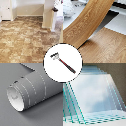 ALLWAY GTS-G Glass & Tile Scraper with Snap-On Blade Guard, 4" | Soft-Grip Handle, Easy Blade Change