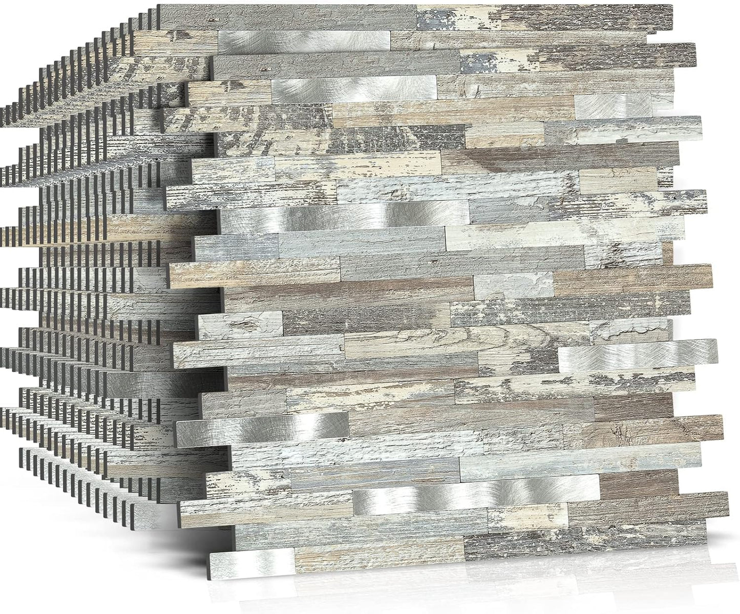 Midcard 10 Sheets Peel and Stick Backsplash PVC Wall Tile,for Kitchen Backsplash