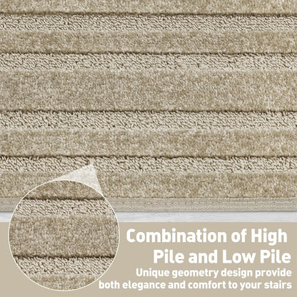 PURE ERA Carpet Stair Treads Tape Free Non Slip Indoor Stair Carpet Stair Protectors Pet-Friendly Non-Slip Skid Resistant Washable Reusable 8" x 30"(2 Pieces,Black)