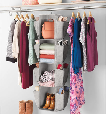 Whitmor 5 Section Closet Organizer - Hanging Shelves with Sturdy Metal Frame, White