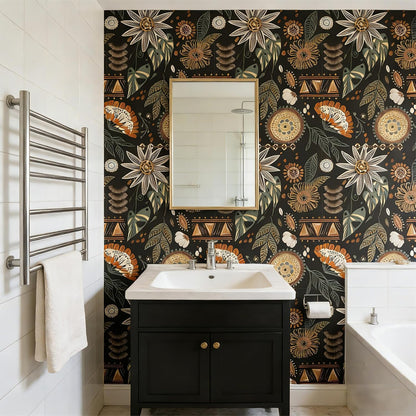 Peel and Stick Wallpaper Removable Self-Adhesive, Renter Friendly Waterproof Vinyl Contact Paper, Boho Self Stick Wall Paper for Bedroom Bathroom Cabinet Furniture Makeover, 17.5" x 118"