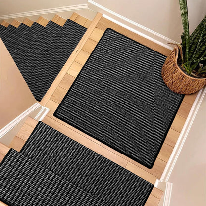 Brakki Bullnose Carpet Stair Treads, Non Slip Stair Treads for Wooden Steps Indoor, Stair Runner, Soft Stair Rugs, Edging Stair Protectors, Washable, 29.5"x9.5"x1.5" 14pcs, Beige