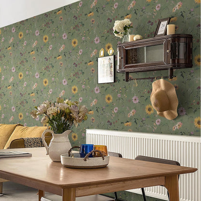 Dimoon 17.3" X 78.7" Peel and Stick Wallpaper Floral Contact Paper Boho Beige White Renter Friendly Natural Wall Paper Waterproof Removable Self Adhesive Wallpaper for Bedroom Livingroom Vinyl Roll
