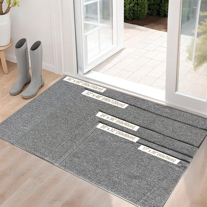 Indoor Door mat 17“ x 30”, Dirt Trapper Door Mat, Non-Slip Washable Entrance Mat, Dirt Resistant and Absorbent Welcome Mat,Low-Profile Doormat for Entryways, Front Doors, and Indoor Entrances, White