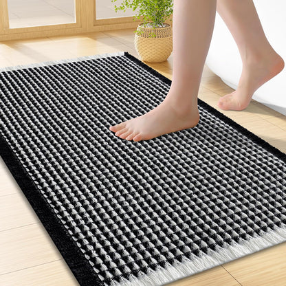 Smiry Waffle Bath Mat 30x20, Extra Soft Absorbent Bathroom Rugs, Non Slip Machine Washable Quick Dry Bath Rugs for Bathroom Floor, Tub, Shower, Home Decor Accessories, Brown