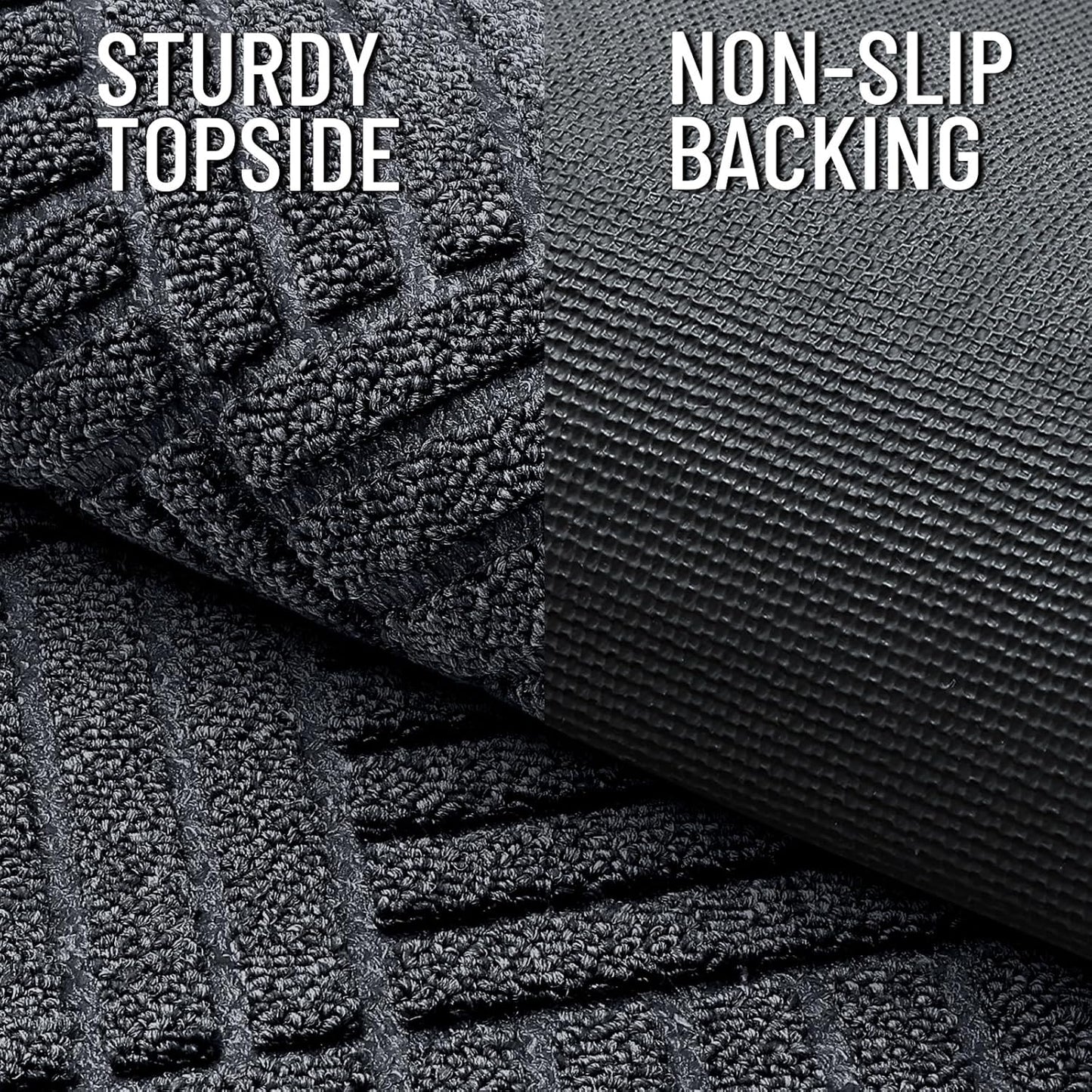 OLANLY Front Door Mat Outside Entrance 29.5x17, Absorbent, Heavy Duty Sturdy Natural Rubber Doormat Indoor Outdoor, Stain and Fade Resistant, Non-Slip Low Profile Floor Mat for Entryway, Grey Diamond