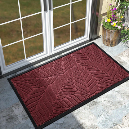 Yimobra Front Door Mat Outdoor Indoor, 29.5x17 All-Season Waterproof Door Mat Outside Entrance, All-Weather Non-Slip Outside Doormat for Garage Patio Entryway, Brown