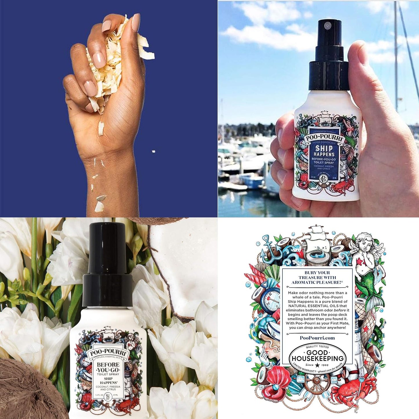 Poo-Pourri Before-You-Go Toilet Spray, Bamboo Rain, 2 Fl Oz, Up to 100 Uses, Bathroom Odor Deodorizer with Essential Oils for Home or Work, Travel Essentials, TSA Approved Size, Bamboo & Fresh Grass