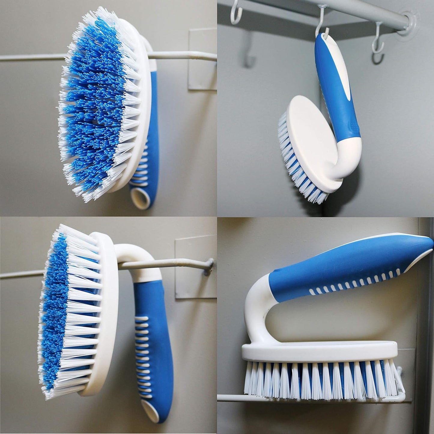 Scrub Brush, 2 Pack Household Cleaning Brushes with Stiff Bristles, Scrubbing Brush for Carpet, Shower, Bathtub, Kitchen, Pool Tile, Bathroom Scrubber, Small