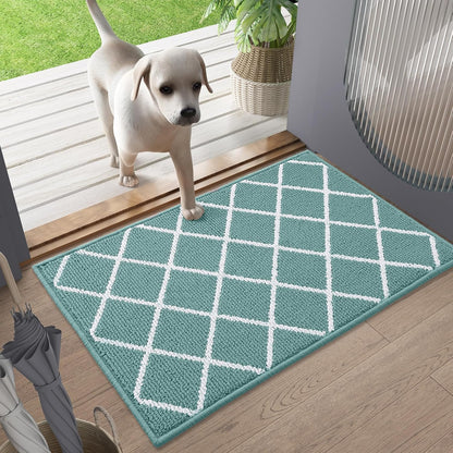 Finchitty Indoor Door Mat, Dirt Resistant and Absorbent, Low-Profile, Non-Slip, Washable Inside Floor Mats for Front Door, Back, and Entrance, 32" x 20", Grey