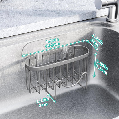 HapiRm Multifunctional Sponge Holder with Unique M-Shaped, 2 Installation Methods Kitchen Sink Caddy Organizer, Rustproof Stainless Steel Kitchen Organizers and Storage Essentials - Black