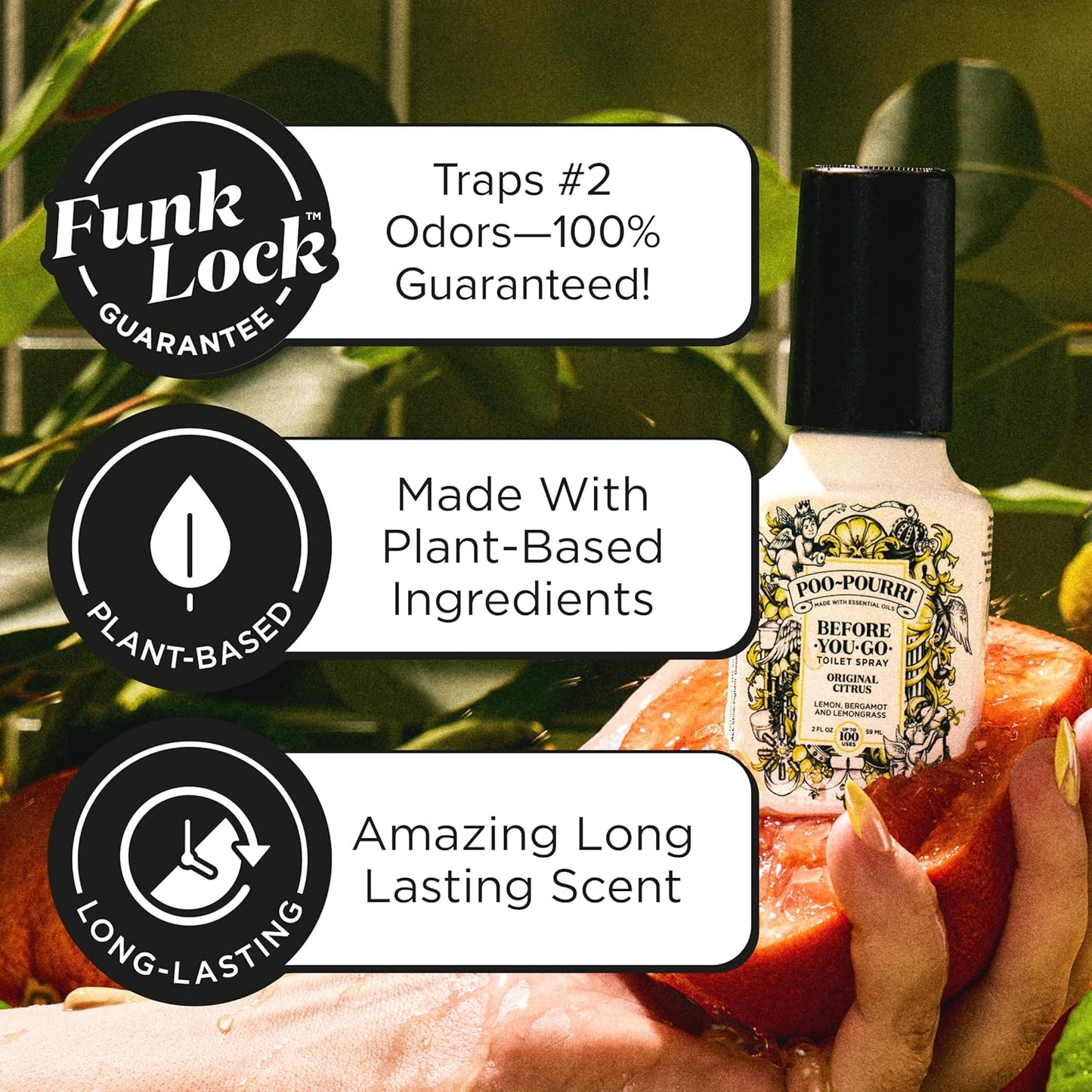 Poo-Pourri Before-You-Go Toilet Spray Refill, Original Citrus, 16 Fl Oz, Up to 800 Uses, Bathroom Odor Deodorizer with Essential Oils for Home or Work, Lemon, Bergamot and Lemongrass Scent