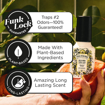 Poo-Pourri Before-You-Go Toilet Spray Refill, Original Citrus, 16 Fl Oz, Up to 800 Uses, Bathroom Odor Deodorizer with Essential Oils for Home or Work, Lemon, Bergamot and Lemongrass Scent