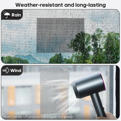 Secopad 5" x 7" Black/Grey Screen Repair Kit, 6 PCS Window Screen Patch Repair Tape for Mesh Window Door, Strong Adhesive Fiberglass Mesh Pacth Tape
