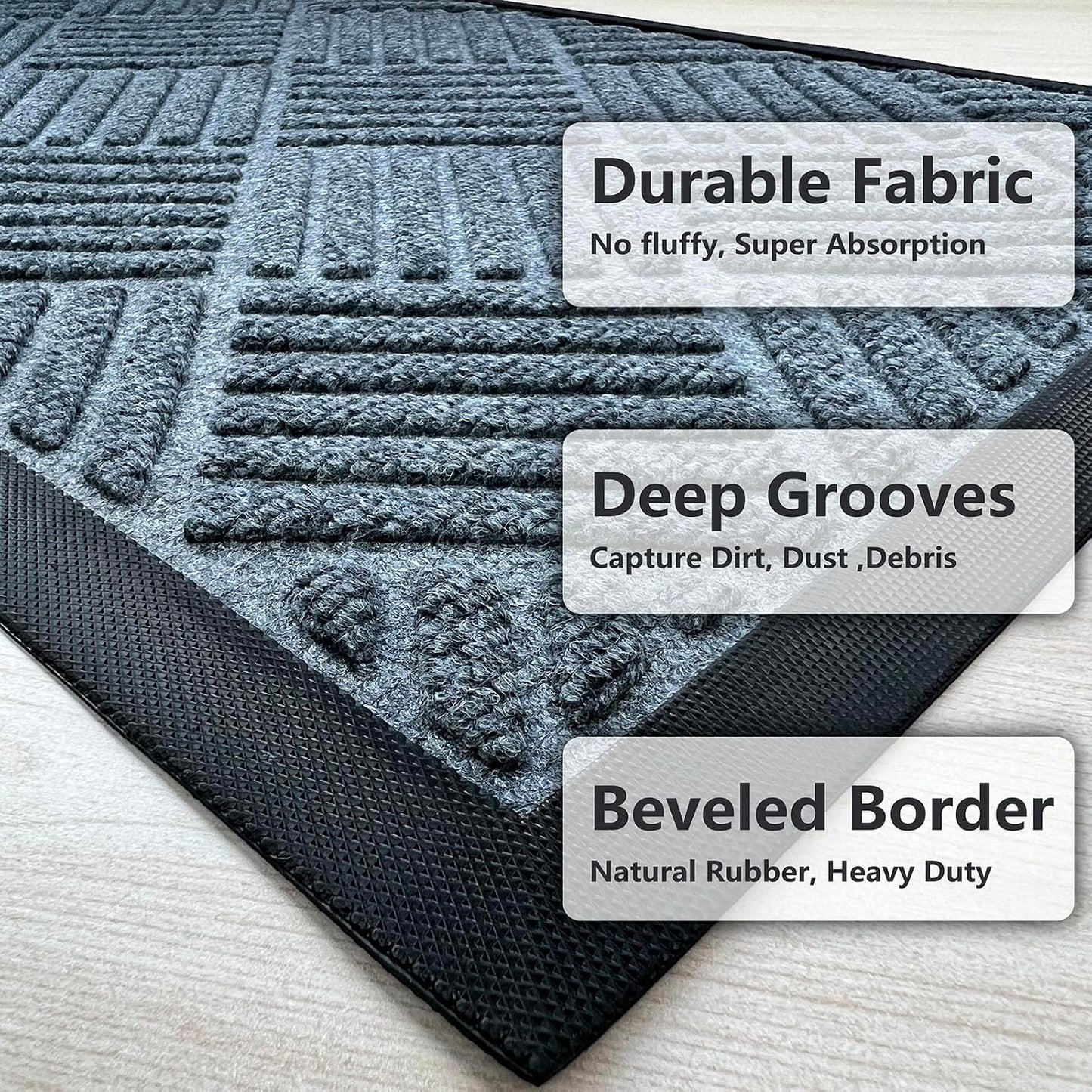 DM23 Heavy Duty Front Door Mats Non Slip Rubber Backing Entrance Mat Shoes Scraper Welcome Mat