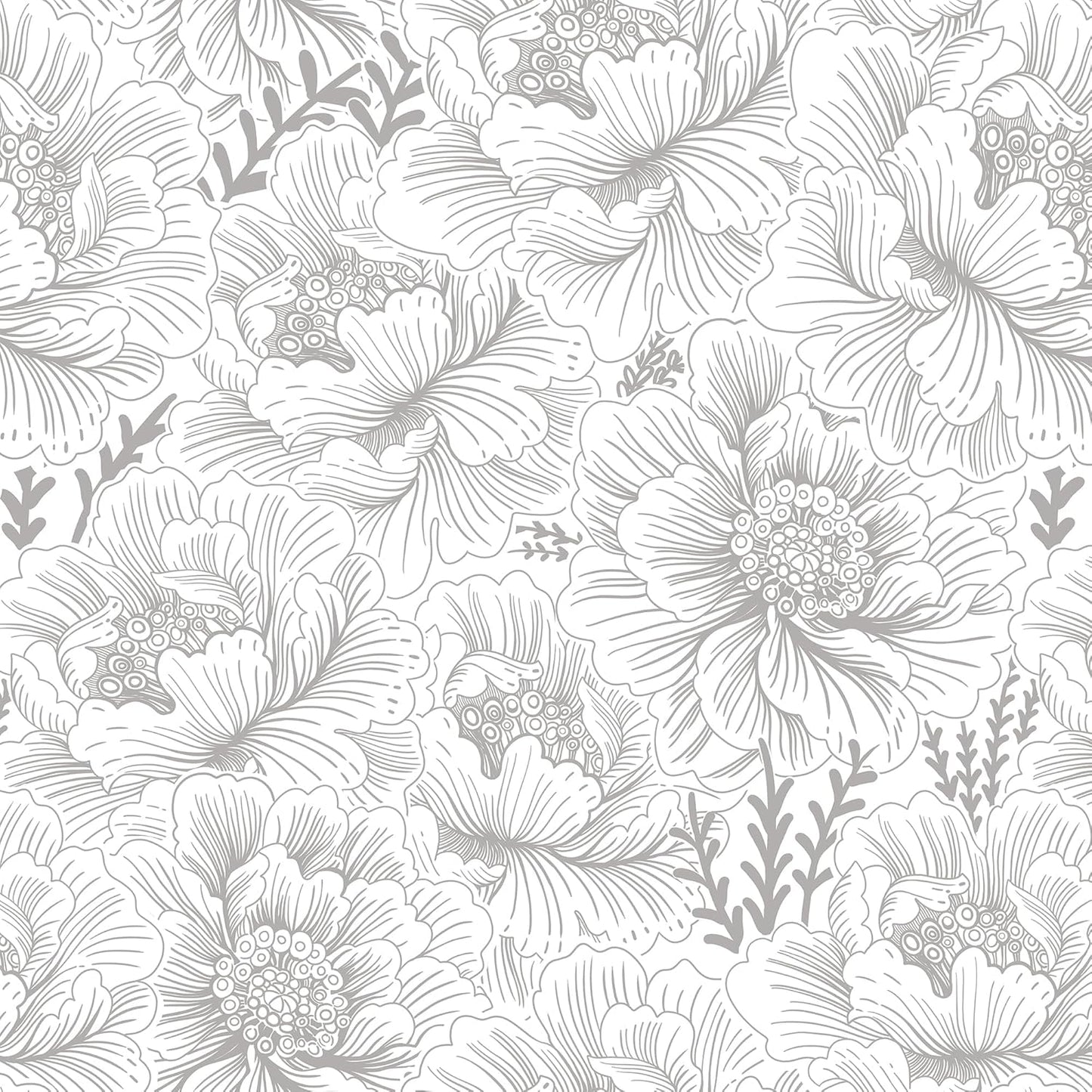 GloryTik Floral Peel and Stick Wallpaper, Removable Blue Floral Contact Paper, Self Adhesive Renter Friendly Wallpaper for Bedroom Living Room Bathroom (17.3" x 78.7")