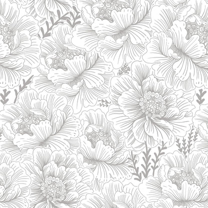 GloryTik Floral Peel and Stick Wallpaper, Removable Blue Floral Contact Paper, Self Adhesive Renter Friendly Wallpaper for Bedroom Living Room Bathroom (17.3" x 78.7")