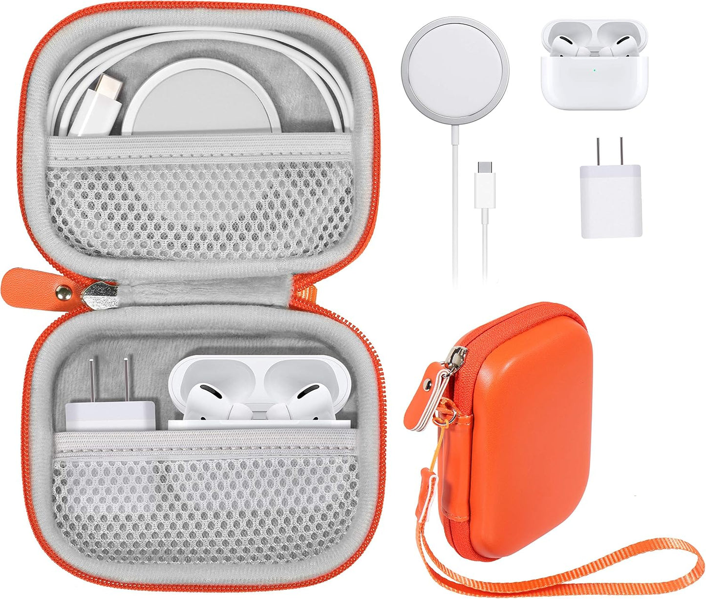 All-in-One Case for iPhone MagSafe Charger & Battery Pack, Storage for Accessories/Power Adapter/Charge Cable/Docks, Compatible with AirPods 4/ Pro 3/2/ 1
