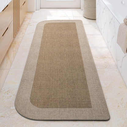 YDKGL Ultra Thin Bathroom Rugs Mat Quick Dry Absorbent Non Slip Bath Mat Bath Mats for Bathtub Mat Bathroom Carpet Fit Under Door Washable Floor Rubber Half Round Bath Rugs Grey 16x24