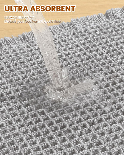Smiry Waffle Bath Mat 30x20, Extra Soft Absorbent Bathroom Rugs, Non Slip Machine Washable Quick Dry Bath Rugs for Bathroom Floor, Tub, Shower, Home Decor Accessories, Brown