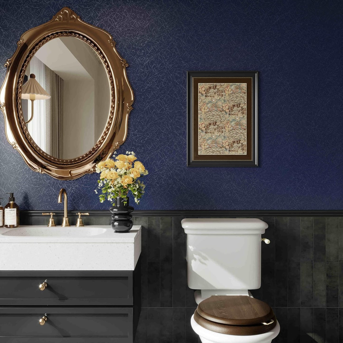 15.7" X 118" Black Silk Wallpaper Embossed Self Adhesive Peel and Stick Wallpaper Contact Paper Removable Waterproof Kitchen Vinyl Wrap Cabinet Furniture Textured Renter Friendly Wall Gift Paper
