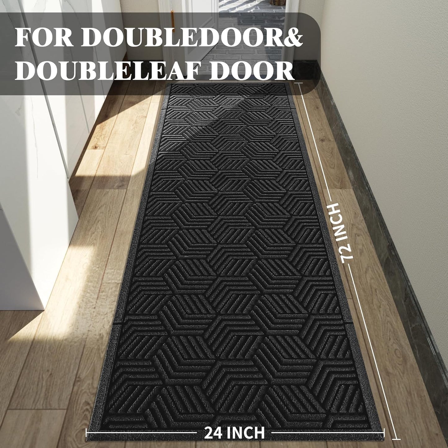 Yimobra Front Door Mat, All-Season Waterproof Outdoor Mat for Entrance with Drainage Holes, Heavy Duty Non-Slip Doormat for Garage Patio Entryway Indoor, 29.5x17, Red