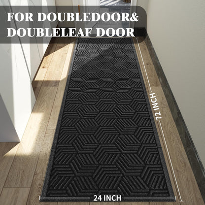 Yimobra Front Door Mat, All-Season Waterproof Outdoor Mat for Entrance with Drainage Holes, Heavy Duty Non-Slip Doormat for Garage Patio Entryway Indoor, 29.5x17, Red