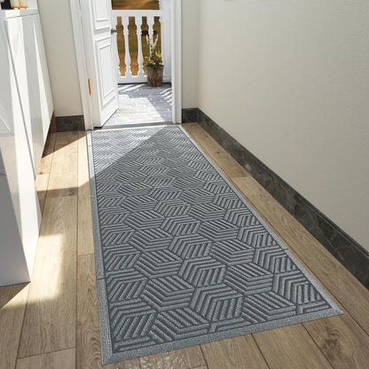 Yimobra Front Door Mat, All-Season Waterproof Outdoor Mat for Entrance with Drainage Holes, Heavy Duty Non-Slip Doormat for Garage Patio Entryway Indoor, 29.5x17, Red