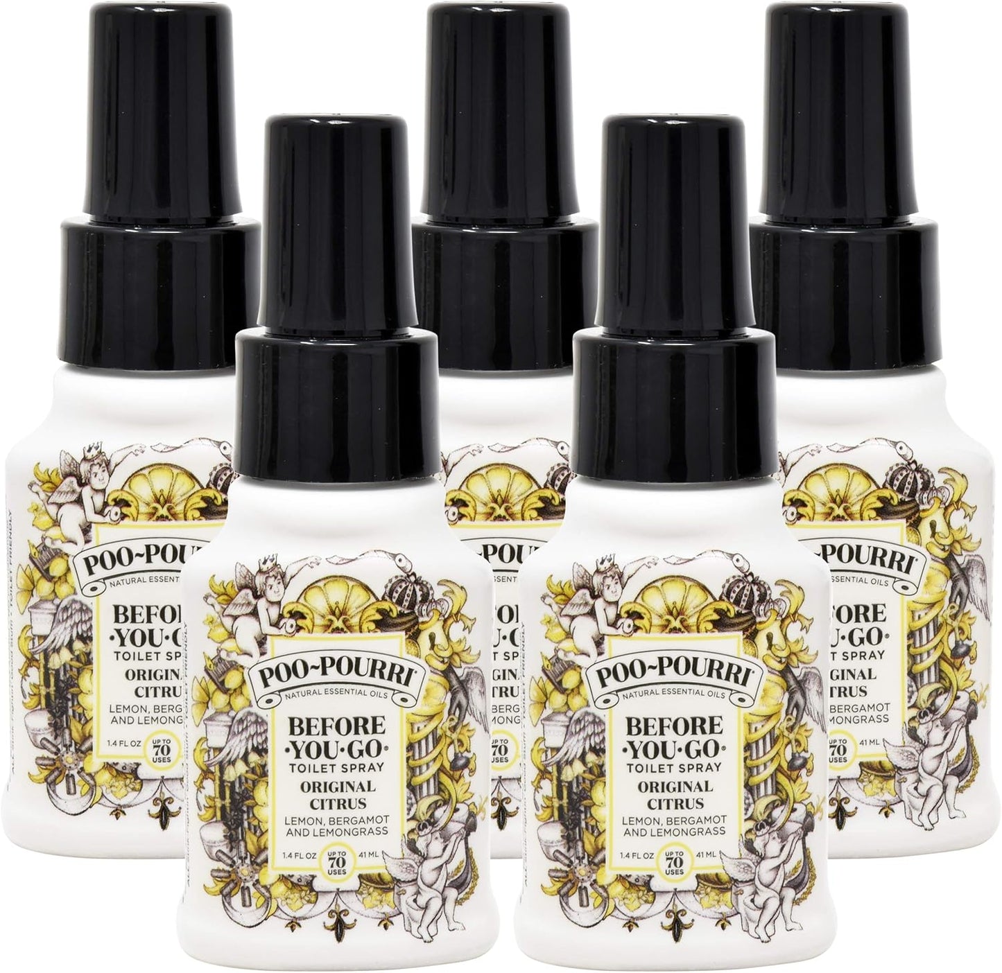 Poo-Pourri Before-You-Go Toilet Spray, Bamboo Rain, 2 Fl Oz, Up to 100 Uses, Bathroom Odor Deodorizer with Essential Oils for Home or Work, Travel Essentials, TSA Approved Size, Bamboo & Fresh Grass