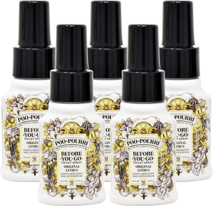 Poo-Pourri Before-You-Go Toilet Spray, Bamboo Rain, 2 Fl Oz, Up to 100 Uses, Bathroom Odor Deodorizer with Essential Oils for Home or Work, Travel Essentials, TSA Approved Size, Bamboo & Fresh Grass