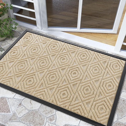 Yimobra Front Door Mat Outside Entrance 29.5x17, Waterproof Heavy Duty Outdoor Mats for Front Door, Non Slip Rubber Entry Mat for Garage Patio Indoor, Grey