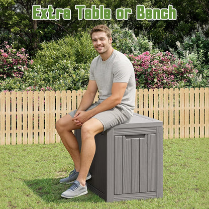 KAMABOKO 31 Gallon Outdoor Storage Box, Resin Deck Boxes Indoor and outdoor, Waterproof Storage Box Lockable Lid for Garden Tools, Package Delivery, Pool Supplies, Patio Cushions, Black