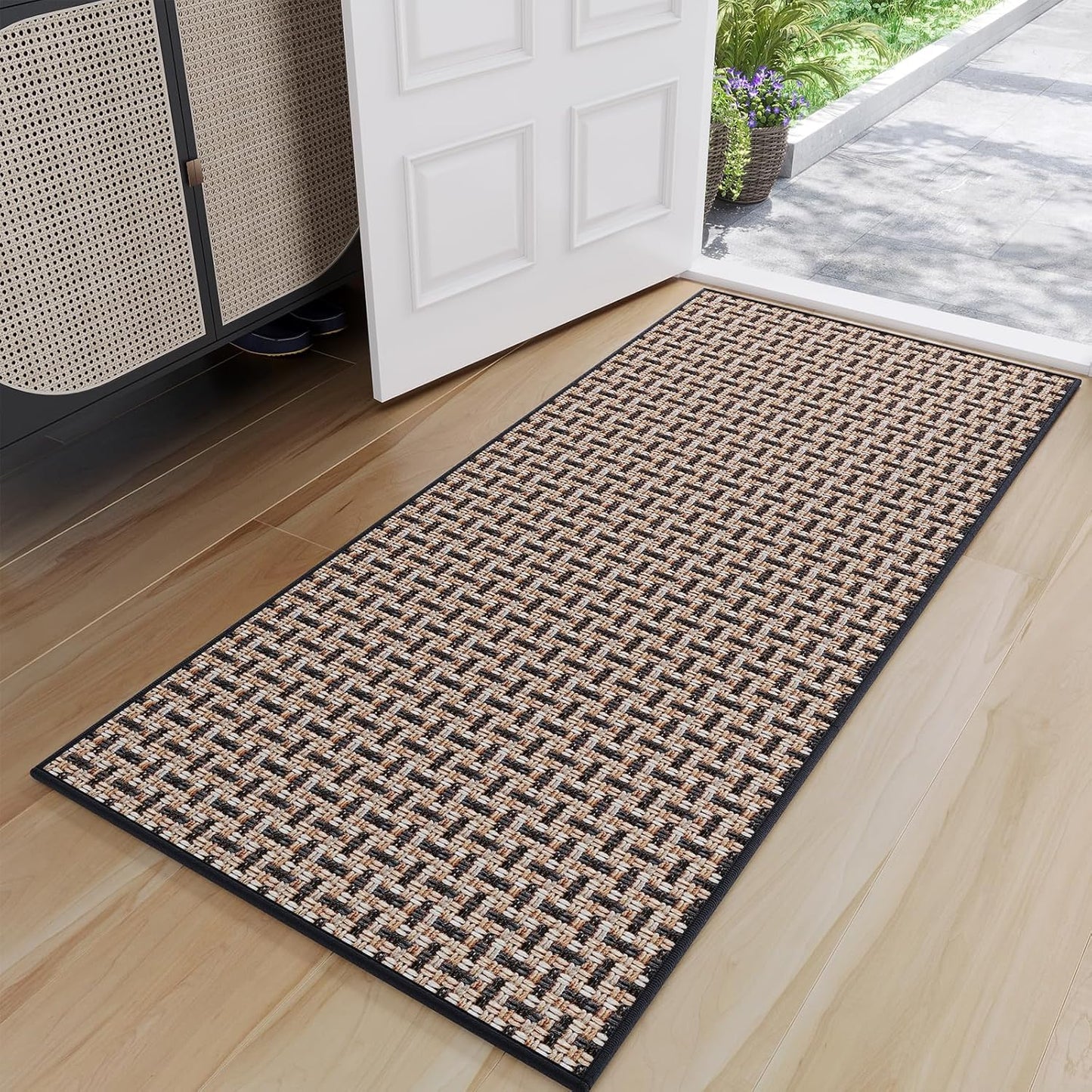 Door Mat 17"x30",Door Mat Indoor Entrance Dirt Resistant and Absorbent Non-Slip Rubber Backing Front Door Mats Washable Low-Profile Indoor Mats for Entryway, Inside Entrance Easy Clean Gray