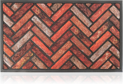 Extra Durable, Superior Absorption, Front Door Mat for Outdoor & Indoor - Welcome Mat for Entryway, Entrance, Patio, Porch - Waterproof, Non-Slip Backing, Coarse Fibers (Scales,17x29)