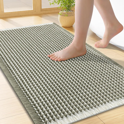 Smiry Waffle Bath Mat 30x20, Extra Soft Absorbent Bathroom Rugs, Non Slip Machine Washable Quick Dry Bath Rugs for Bathroom Floor, Tub, Shower, Home Decor Accessories, Brown