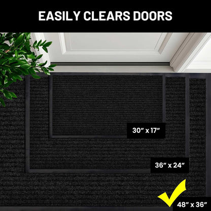 Sierra Concepts Front Door Mat Welcome Floor Mats - Entryway Indoor Outdoor Entrance Doormat, Patio, Porch, Muddy Shoe, Inside Outside Low Profile, 30x17 inches, 2-Pack Gray