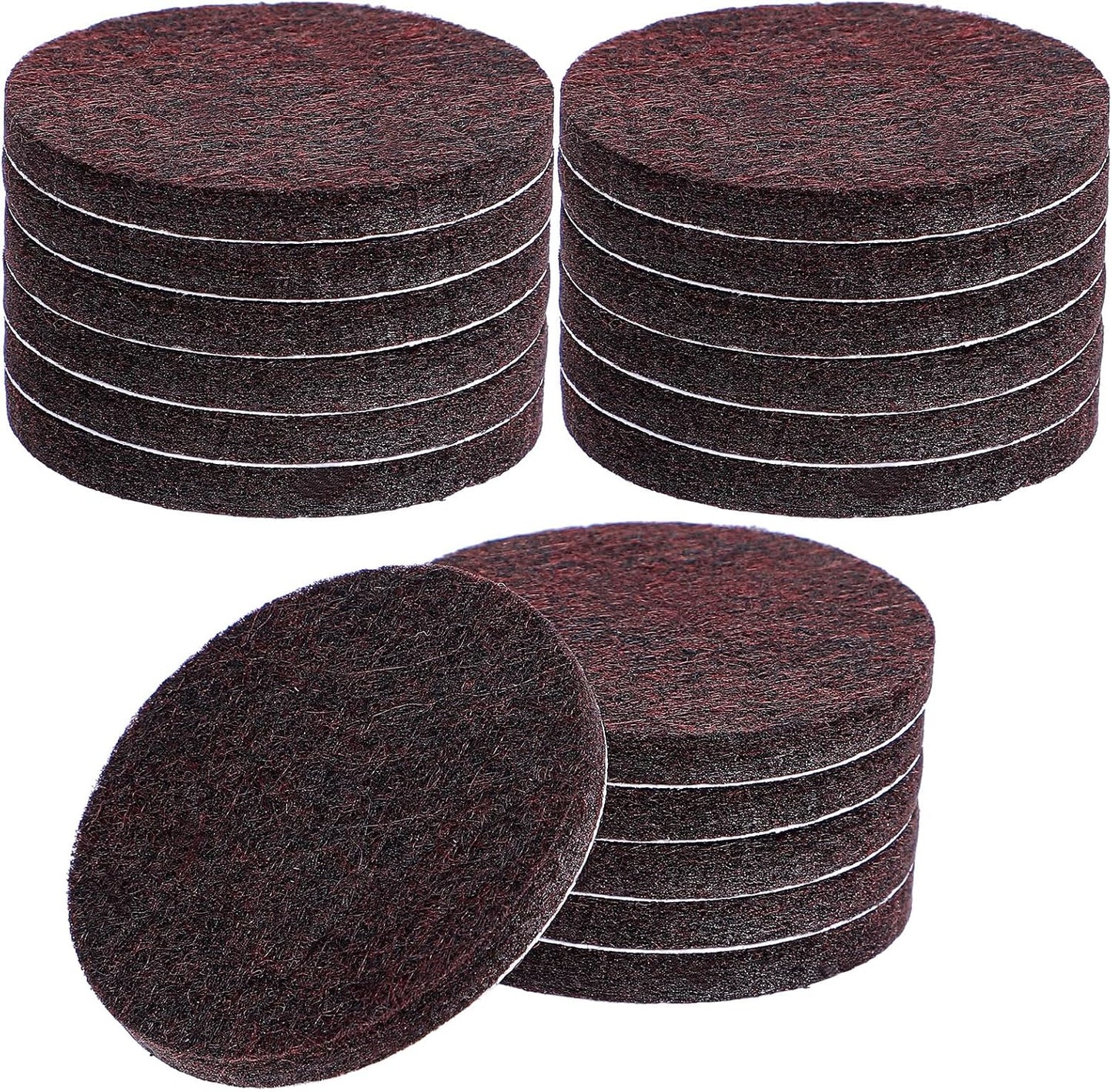 18Pcs Furniture Pads for Hardwood Floors, 5cm/2in Brown Round Furniture Leg Floor Protectors, 5mm/0.2in Thick Chair Leg Pads for Furnitures Table Feet, Reduce Noise